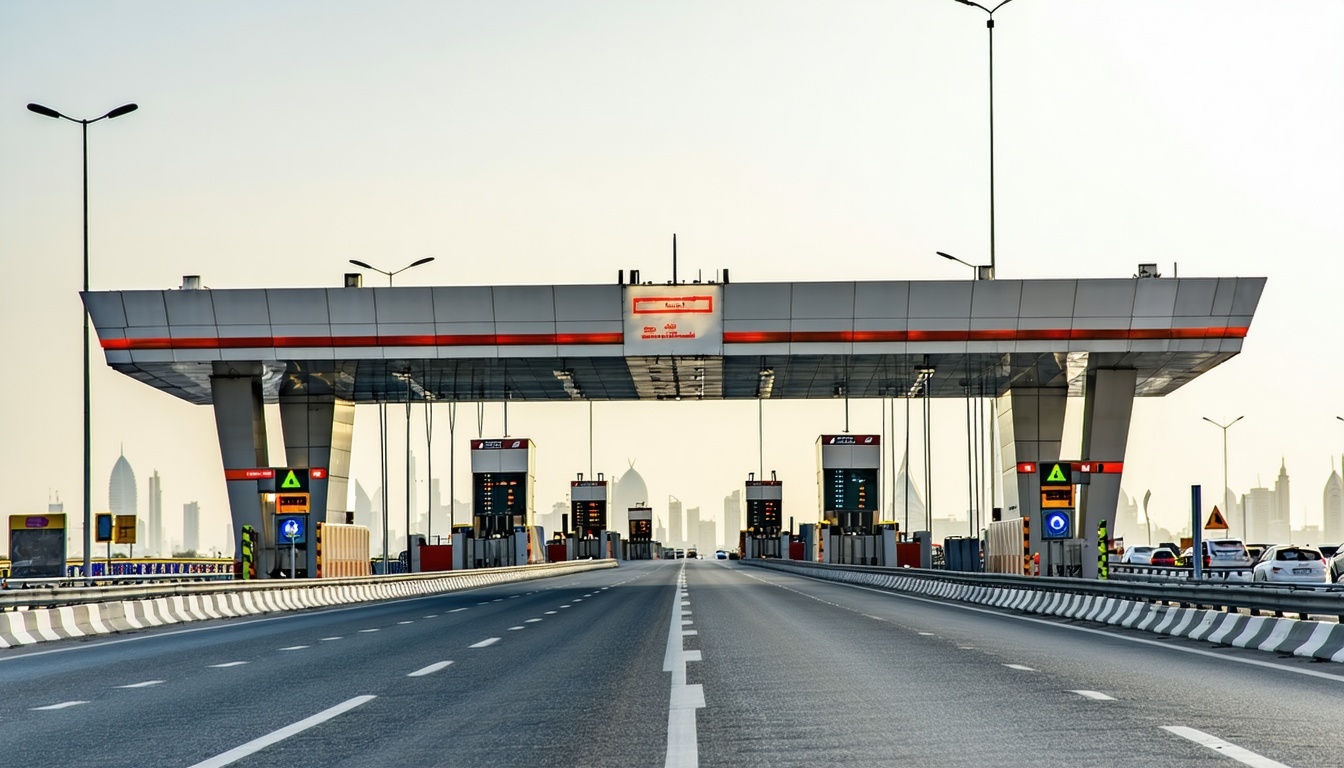 Automated toll gate on Dubai highway